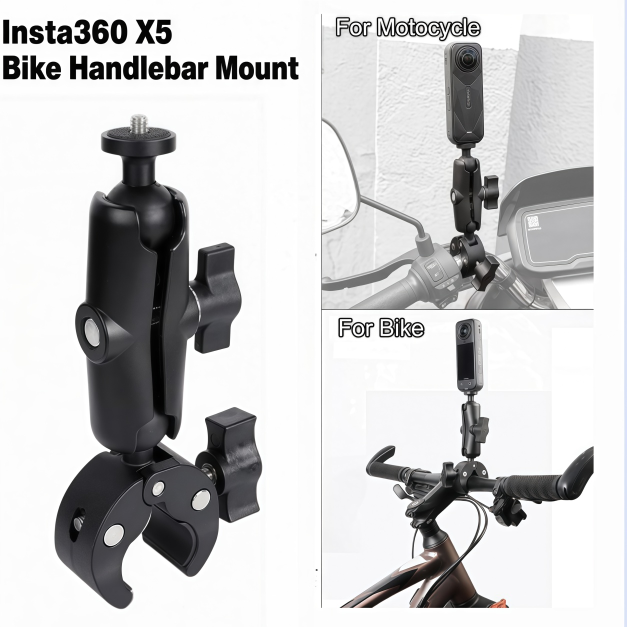 Reflector Arm Clamp - Double-Clip Fixed Umbrella Stand, with 360-Degree