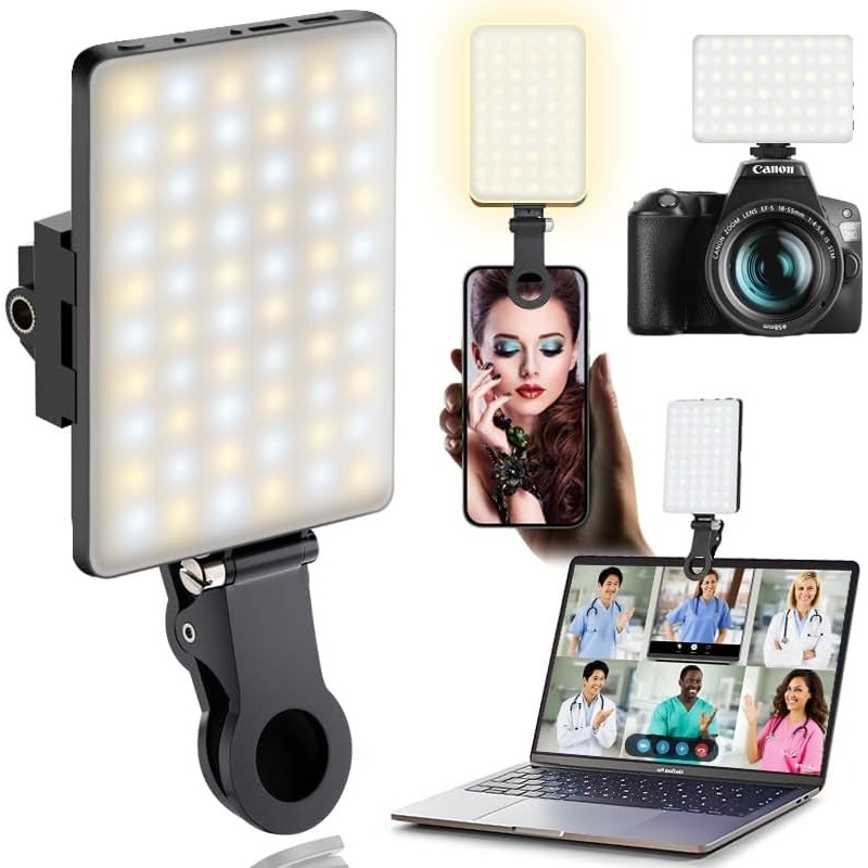 Photography Lighting Accessories - LED Portable Clip-on Selfie Light; Video