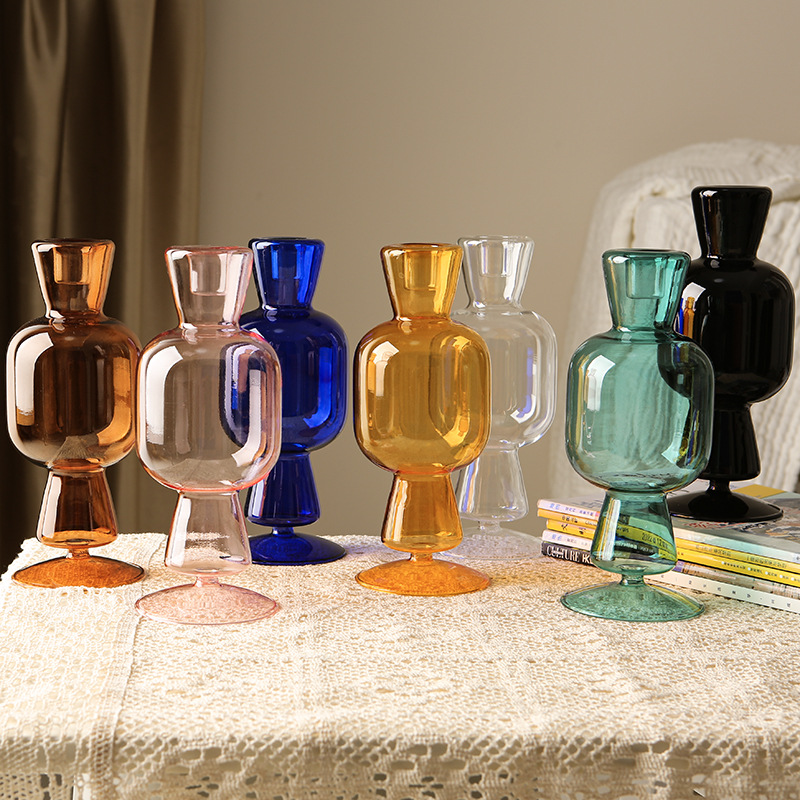 Photography Lighting Home - Nordic Dual Purpose Glass Candlestick Bud