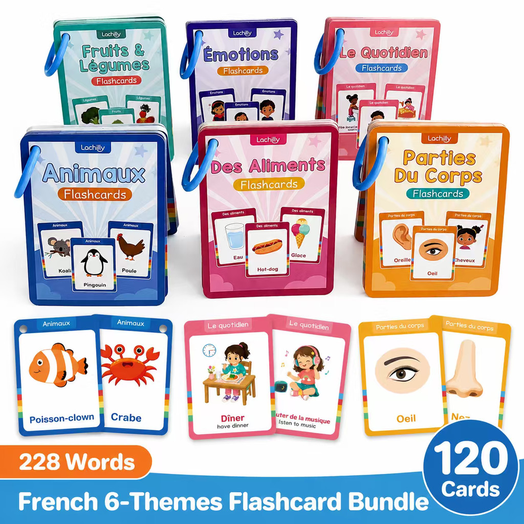 Photography Lighting For Food - 6 Packs French-English Bilingual Flash Cards