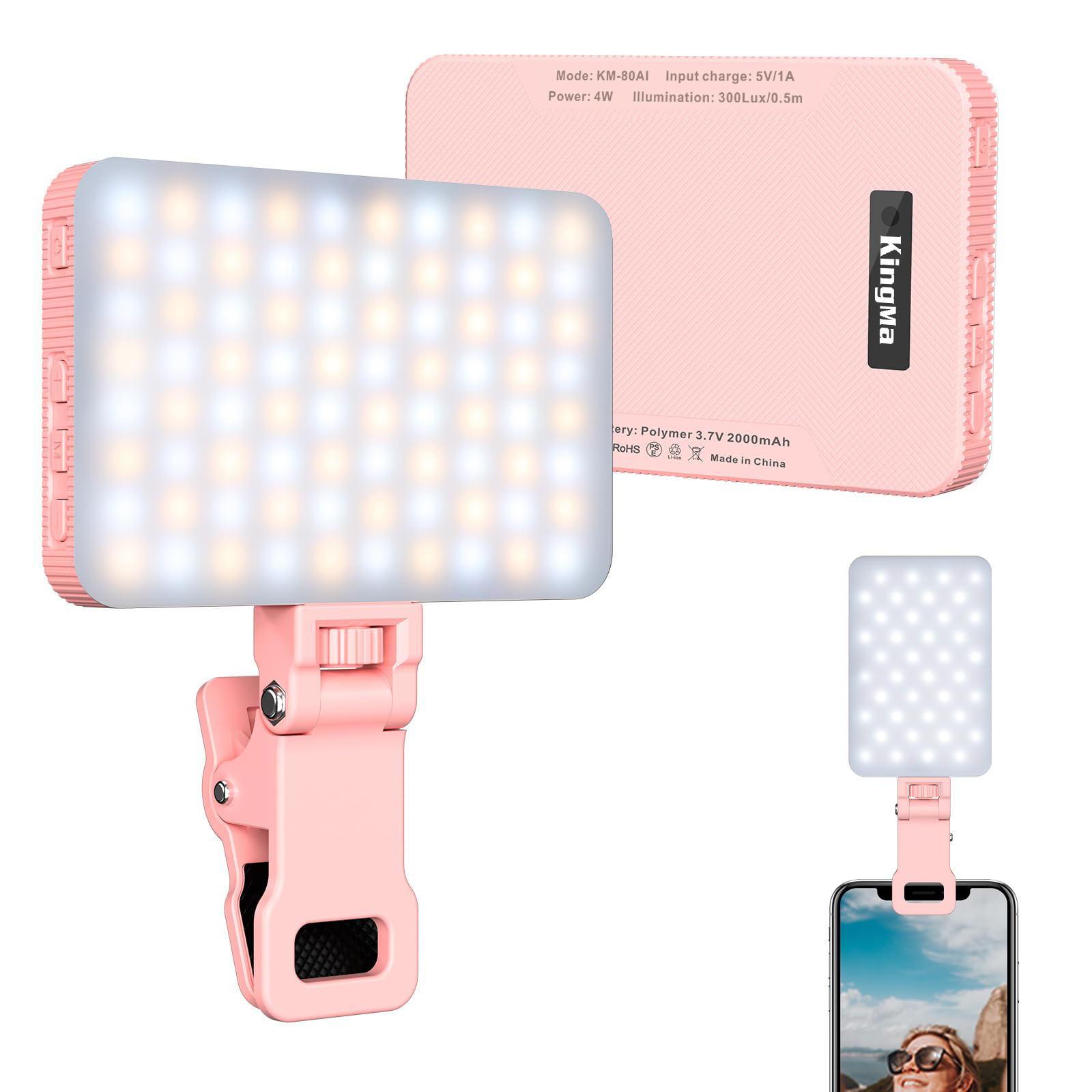 King Ma Pink Rechargeable Self - Photography Lighting Accessories ulasan dan harga