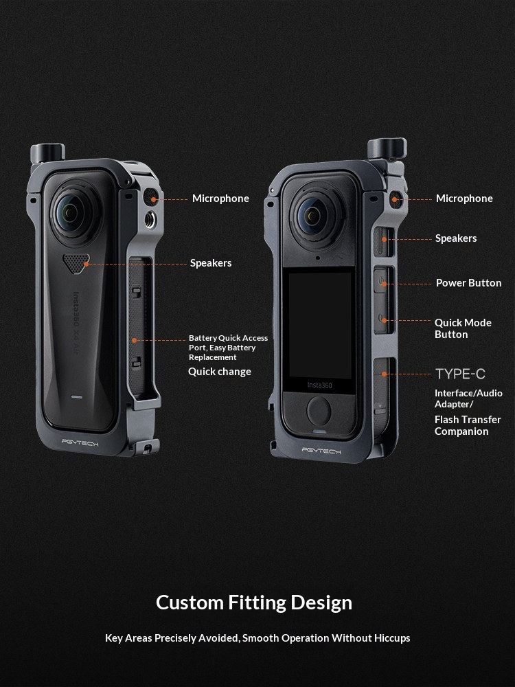 PGYTECH Camera Cage for Insta3 - Insta360 Camera X4 ulasan dan harga