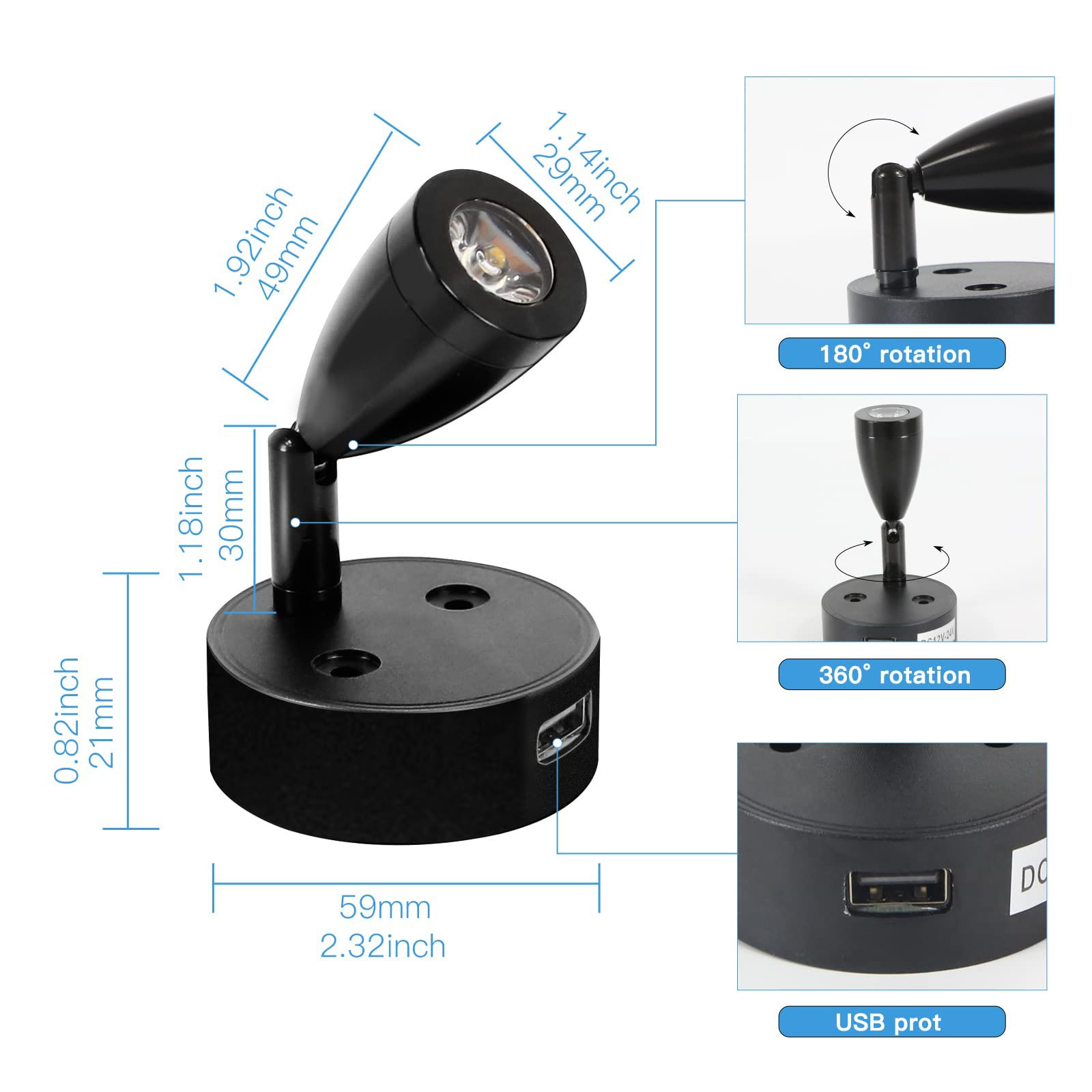 2/1PCS Silver/Black DC 12-24V  - Interior Photography Lighting ulasan dan harga